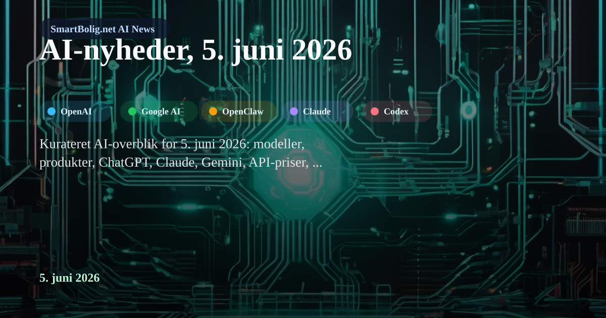 SmartBolig hardware visual about today's AI news from OpenAI, Google AI, OpenClaw, Claude Code, OpenAI Codex, Gemini CLI