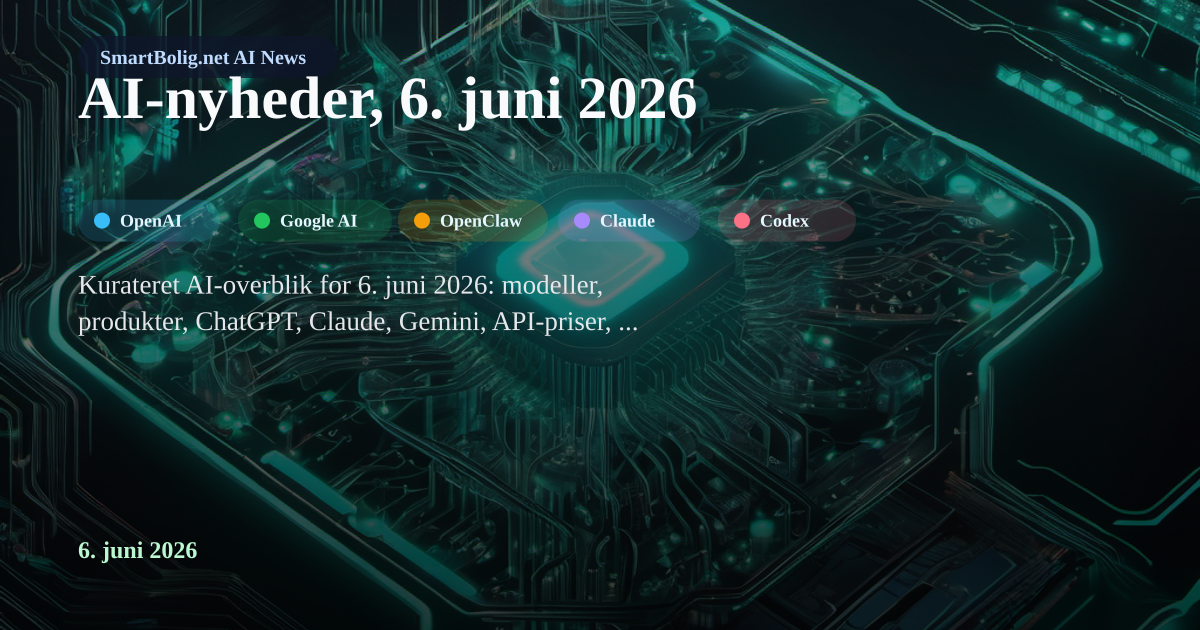 SmartBolig hardware visual about today's AI news from OpenAI, Google AI, OpenClaw, Claude Code, OpenAI Codex, Gemini CLI
