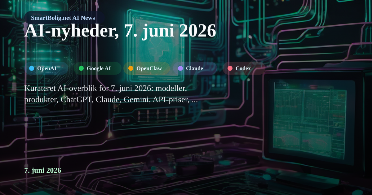 SmartBolig hardware visual about today's AI news from OpenAI, Google AI, OpenClaw, Claude Code, OpenAI Codex, Gemini CLI